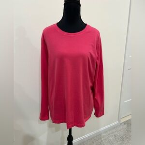Lands' End Women's Vibrant Pink Long Sleeve Tee